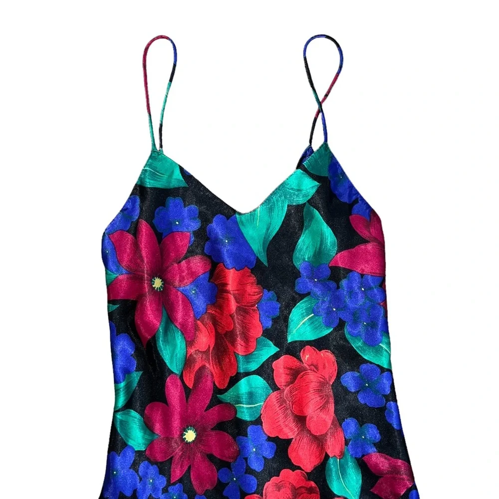 Floral Satin/Silk Tank Dress - Picture 4 of 13
